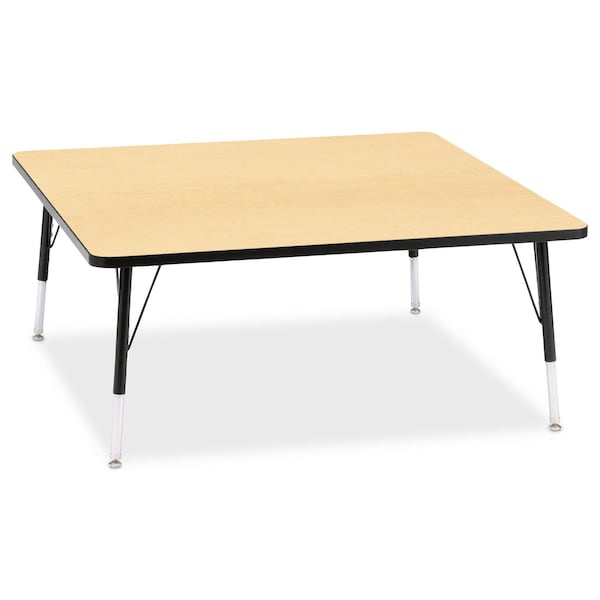 Jonti-Craft Berries Square Activity Table, 48 in. x 48 in., E-height, Maple/Black/Black 6418JCE011 - main